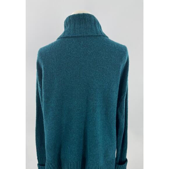Anthropologie Moth Teal Green Wool Blend Cowl Neck Sweater Turtleneck Normcore S - Picture 3 of 7
